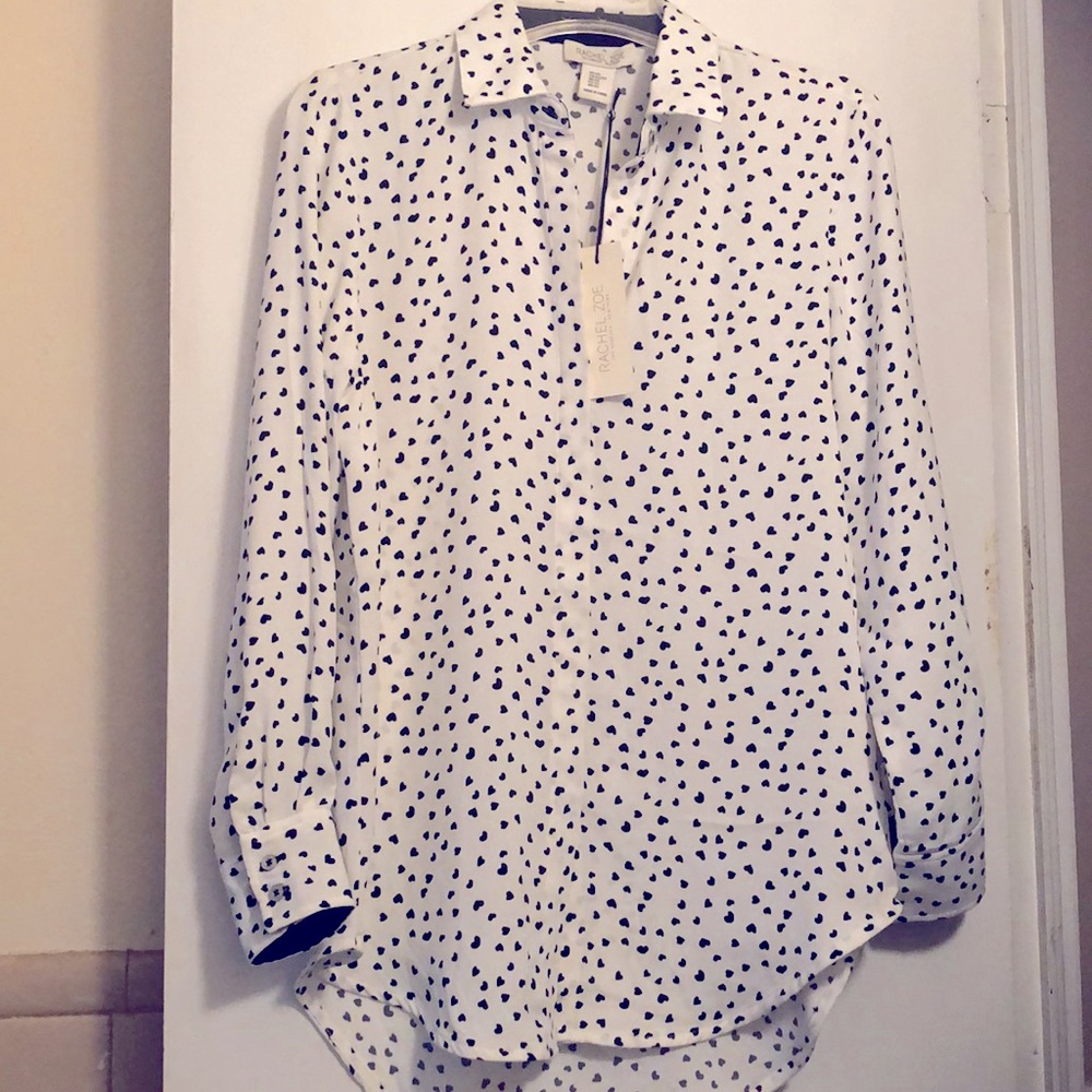 White & Black Rachel Zoe top. Size XS.
